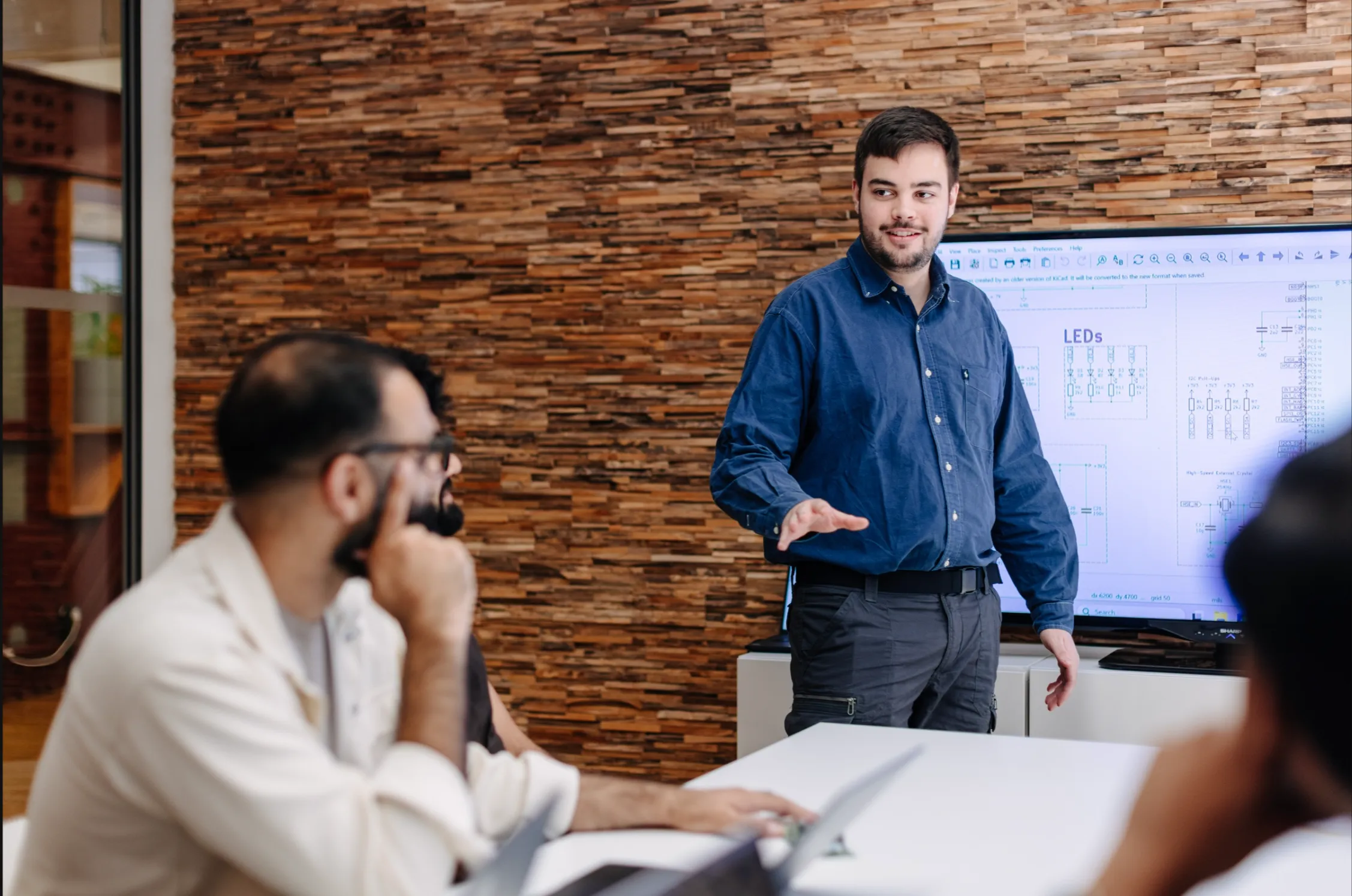 A Better Devices engineer presenting an approach to the team
